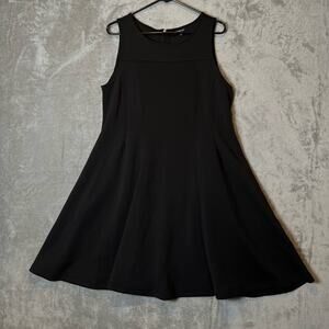 Torrid Sz 12 Black Scuba Knit Sleeveless Fluted‎ Dress Women's